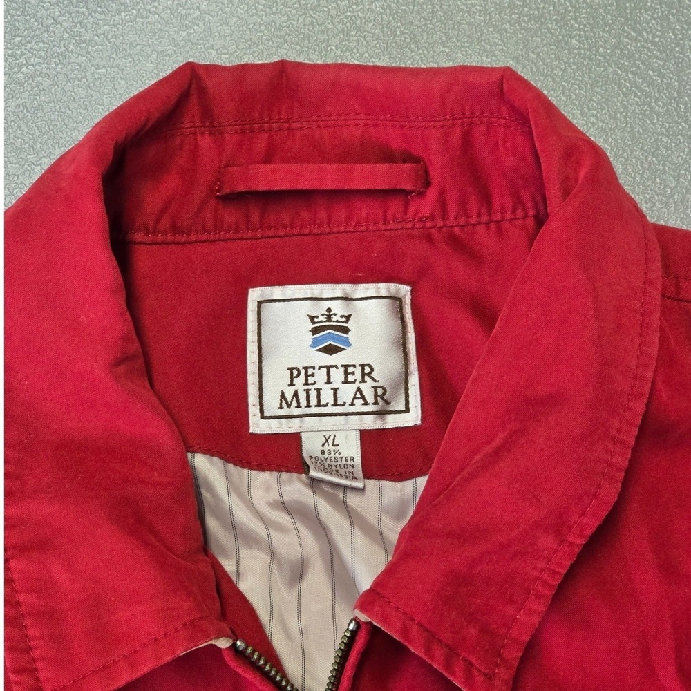 Peter Millar Red Full Zip Jacket Men XL Lightweight Golf Casual Coat - Picture 9 of 12